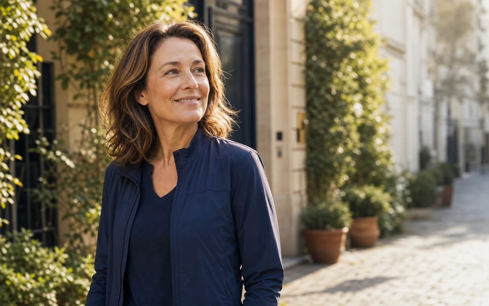 Femme adulte profitant d'une routine matinale en plein air